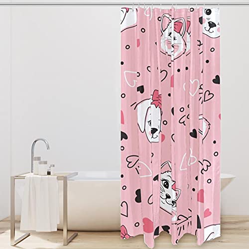 Rideau de douche imperméable chat et chien lavable 183x183 cm avec 12 crochets - 3
