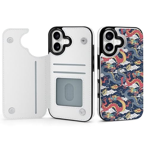 iPhone17用ケース 手帳型 龍柄 ドラゴン アイフォン 17ケース 手帳型 背面 財布型 スマホケース 軽量 耐衝撃 ICカード収納 スタンド機能 おしゃれ シンプル