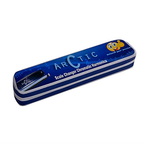 Image of ARCTIC C scale 24-hole Scale Changer Chromatic Premium Harmonica /Mouth Organ with Case for Professional and Amateurs. Ultra premium finish and durable built