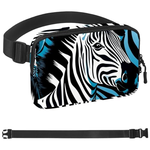 Cangurera cruzada de cebra riñonera grande ajustable unisex 1