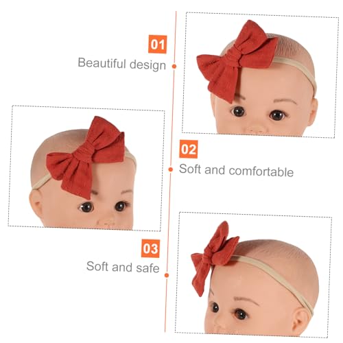 TOYANDONA 10Pcs Cotton Dot Bow Headbands Newborn Hair Accessories Soft Elastic Hairbands for Party Birthday Daily Wear4