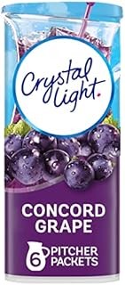 Crystal Light Sugar-Free Concord Grape Low Calories Powdered Drink Mix 6 Count Pitcher Packets
