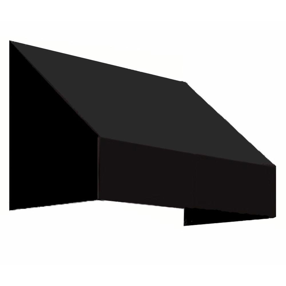 10.38 FT. NEW Yorker Fixed Awning 124.5 in. W X 24 in. H X 36 in. D Acrylic Fabric in Black NK23-10K by Awntech – Model 301151686