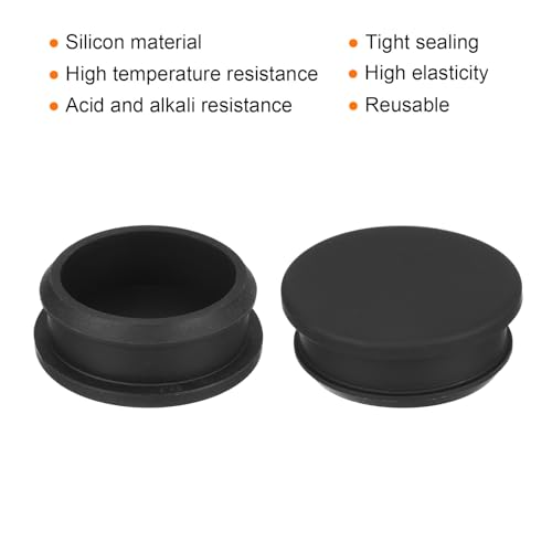 Image of MECCANIXITY Silicone Snap in Locking Hole Plugs,Rubber Panel Seal Cover Flush Type Panel Round for Kitchen Rubber Bulkheads Waterproof Sealing Plugs 38.6mm /1.52 Inch Diameter Black,Pack of 4