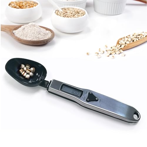 Smartia – Cuchara con báscula digital, balanza electrónica de precisión de 1 gr, peso hasta 500 gr, Cuchara medidora con pantalla LCD, material de acero inoxidable, pesar condimentos, café, especias