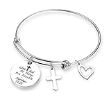 ZNTINA Christian Bracelet with God All Things are Possible Bracelet Religious Jewelry Inspirational Gift Faith Bracelet Matthew 19:26 (BR- with god)