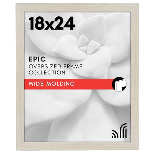 Americanflat 18x24 Poster Frame with Polished Plexiglass - Wide Picture Frames Made of Engineered Wood for Vertical or Horizontal Wall Display - Epic Collection - Light Wood