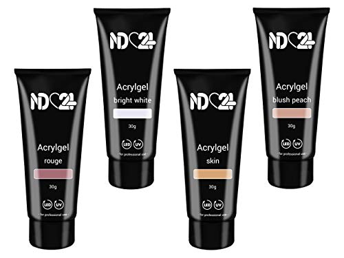Poly Tube Set Dark Babyboomer - Bright White + Blush Peach + Skin + Rouge (4 x 30g) – Bild 3