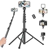 【 Extendable Selfie Treppiede】 Rispetto ad altri treppiedi selfie, l'altezza massima della nostra è di 180cm, è dotato di 4 serrature a scatto rapido e 5 altezze regolabili. Regolando le serrature a scatto, possiamo espandere rapidamente l'altezza del treppiede da 20,08 pollici / 51 centimetri a 70,87 pollici / 180 centimetri. Il design regolabile in altezza può soddisfare le esigenze delle persone in diverse occasioni!