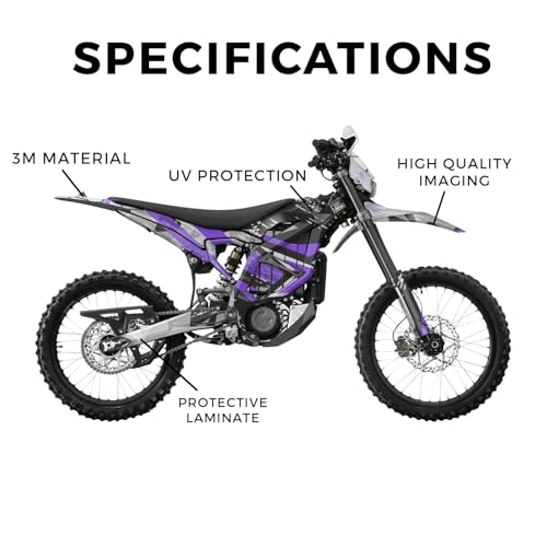 Image of Surron Ultra Bee Graphics Kit Wrap - Grunge Star Purple - Sur-Ron Skin - Premium 3M Vinyl Protective Wrap Decal Cover - Easy to Apply | Crafted in The USA by MightySkins