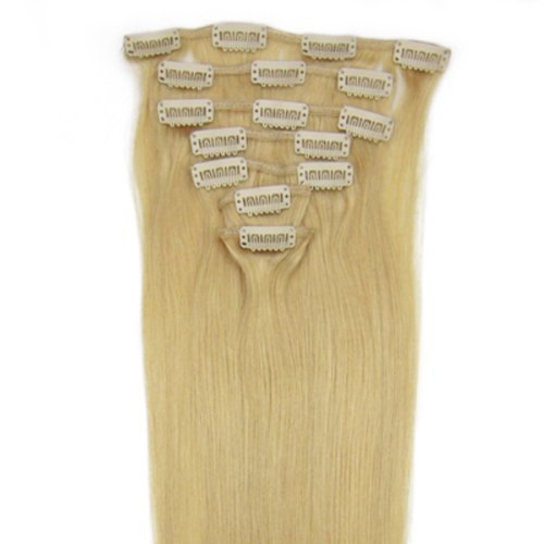 Straight Remy Human Hair Extensions 24 Colors for Your Choose in 15inch,18inch,20inch,22inch,Beauty Salon Women's Accessories (22inch 80g, 24 golden blonde)