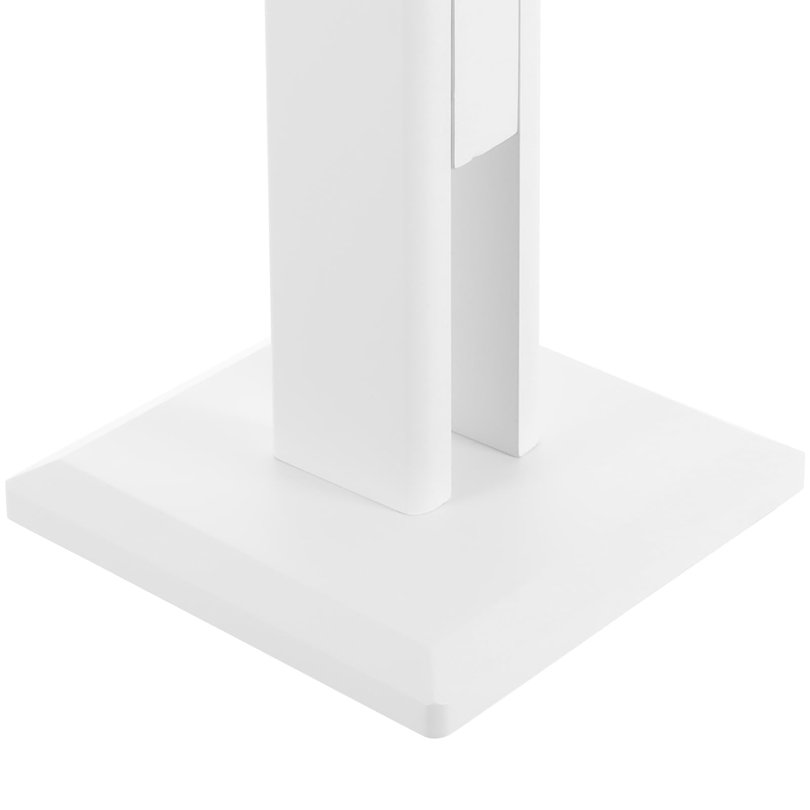 Supporto per altoparlante regolabile in altezza 65 – 85 cm in MDF con cuscinetti antiscivolo e facile da montare, robusto supporto autoportante per home theater e audio surround (bianco)