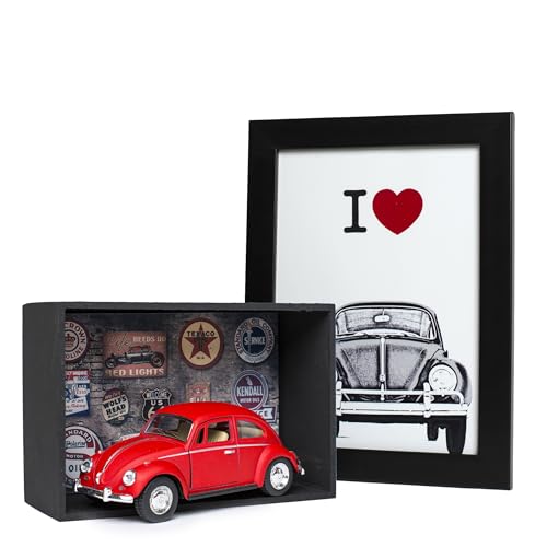 Kit Presente Miniatura Fusca com expositor e quadro