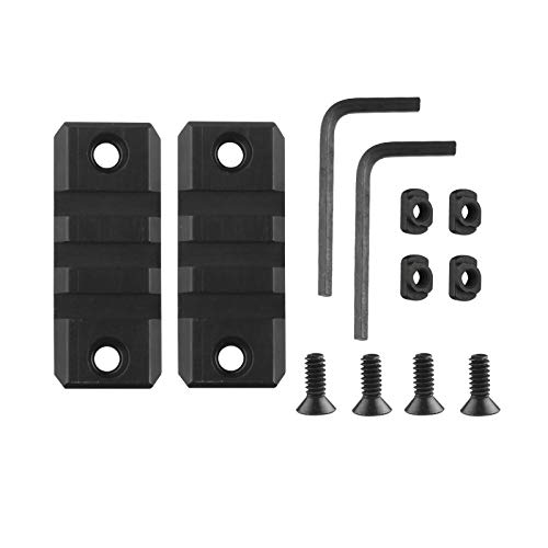 Ranstac Picatinny Rail Sección M-Lok 3 Slots Handguard Rail Mount Base Adaptador Aluminio Airsoft Accesorios CJ/YGDG-01 (Paquete de 2) Cover