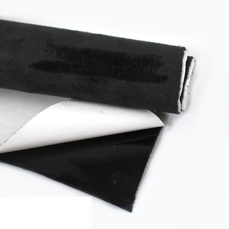 Tissus ciel de toit voiture noir patch adhésif de 0.8 mm pour projets de décoration DIY