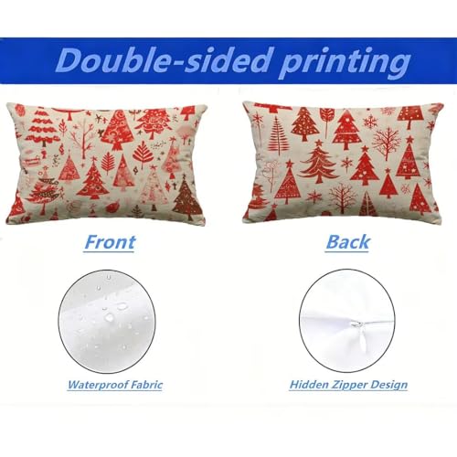 Coussin extérieur imperméable rouge pour canapé de patio - 3