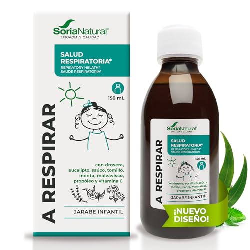 Soria Natural A Respirar Bien Jarabe Infantil - Propóleo, Tomillo, Eucalipto, Manzana, Drosera, Menta, Malvavisco - Jarabe Niños para la Salud Respiratoria, Alivio de Congestión y Tos - 150ml