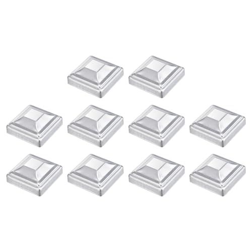 Tapas de poste cuadradas de acero galvanizado 2.4x2.4 pulgadas de sourcing map pack de 10 unidades