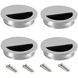 LEZED Manijas de Acero Inoxidable para Puertas Empotradas Redondo Tirador Empotrado Puerta Corredera Manijas Ocultas para Puertas Armarios Cajones Correderas Cocina Ø50mm 4 piezas