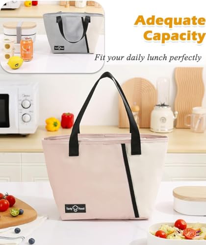 Image of Insulated Lunch Bag Leakproof Tote for Work, School, Travel, and Picnics Perfect for Women and Men(Black) Nylon, 16.2 Liters (Pink 6 Litter)