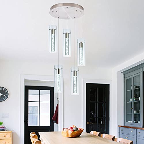 Image of 5-Light Modern Bubble Pendant Ceiling Light Fixture for Kitchen