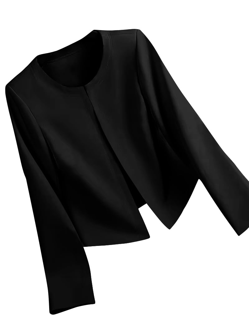 keri perry Women's Blazers | Blazer for Women | Top | Tshirt | Tops for Woman | Open Front Jacket | Lightweight Coat | Round Neck Longline Jackets | Formal | Regular Fit | Fashion-Forward | Office-picture-6