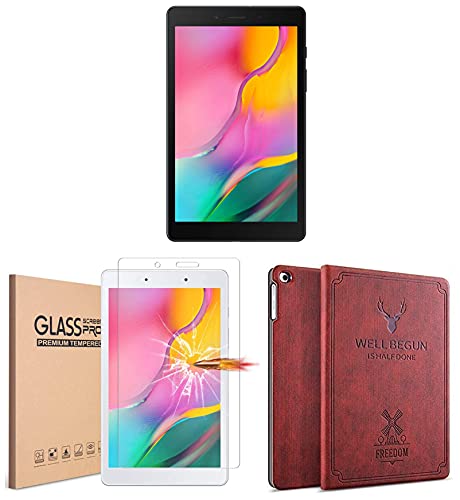 Image of Samsung Galaxy Tab A 8.0, Wi-Fi + 4G Tablet, 20.31 cm (8 inch), 2GB RAM, 32GB ROM Expandable, Slim and Light, Black + Cover + 1 Pack Tempered