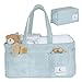 Naevyna Premium 2-in-1 Wickelkorb & Wickeltasche Organizer aus Cord – mit Schultergurt & Fächern – Wickeltasche mit Reißverschluss – für Baby-Windeln, Wickelkommode – Geschenk zur Geburt (Mint)