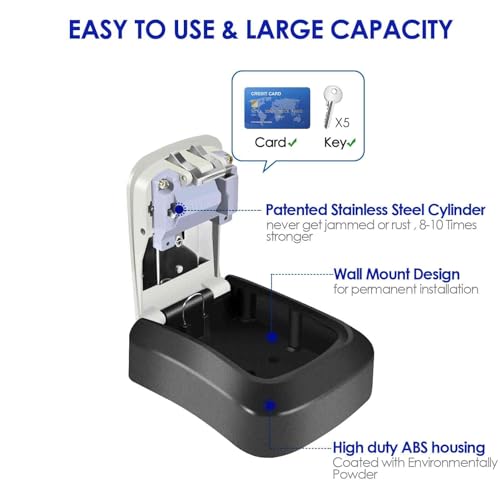 Brillirare CH-846 Key Lock Box, Waterproof Combination Lockbox Wall Mount 4 Digits thumb #2