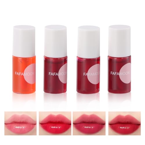 Juego de Tintes de Labios de 4 Colores, Mini Lápiz Labial Líquido, Brillo de Labios Resistente al Agua, Barra de Labios Humectante para Manchas de Labios, Color de Larga Duración, Efecto Natural