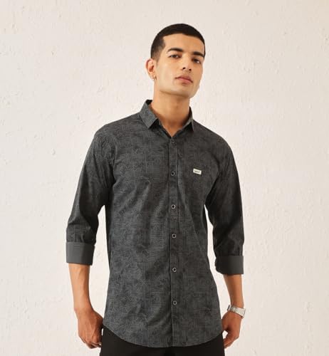 Image of Majestic Man Stylish Geomatric Print Casual Shirt - Pure Cotton| Full Sleeve | Trendy & Comfortable