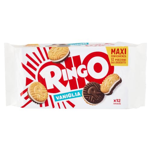 Pavesi Snack Ringo Vaniglia, Biscotti Farciti con Crema al Gusto Vaniglia, Snack per Merenda o Pausa Studio, Formato Bipacco Confezione da 660 g
