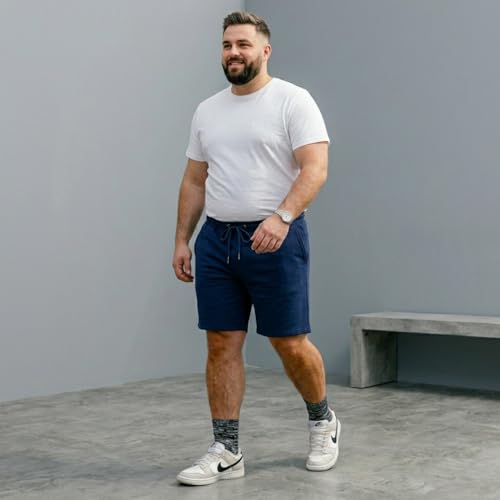 Image of Khakey The Men's Cotton Short for Men | Knee Length Plus Size Shorts for Men | Mens Regular Fit Cotton Lounge & Casual Short's | Soft Fabric (XXL, 3XL, 4XL, 5XL, 6XL, 7XL, 8XL)