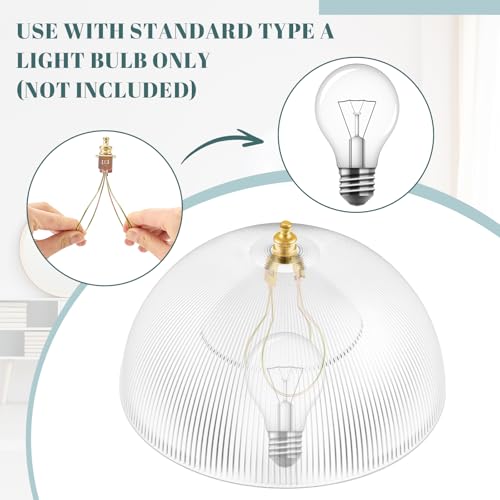 Image of Marsui 4 Pcs Clip on Dome Lamp Shade for A-type Bulb, 7 5 /8 inch Diameter x 4 1 /10 inch Height Ceiling Shade, Soft Glow Easy Clean Light Cover for Basement Hallway (Classic and Pattern,Gold Clip)