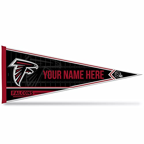 Image of Rico Industries NFL Football Atlanta Falcons Personalized - Custom 12 inch x 30 inch Soft Felt Pennant - EZ to Hang