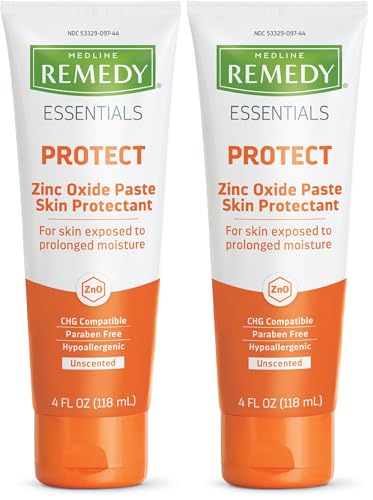 Medline Remedy Essentials Zinc Oxide Skin Protectant Paste (4 oz Tube), Pack of 2