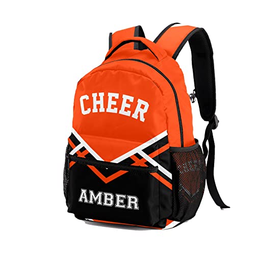 Personalized Cheerleaders Black Orange Backpack Causual Shoulder Bags for Women Men Gift2