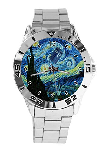 Doctor Who Movie & TV Custom Design Analog Armbanduhr Quarz Silber Zifferblatt Classic Edelstahlband Damen Herren Armbanduhr