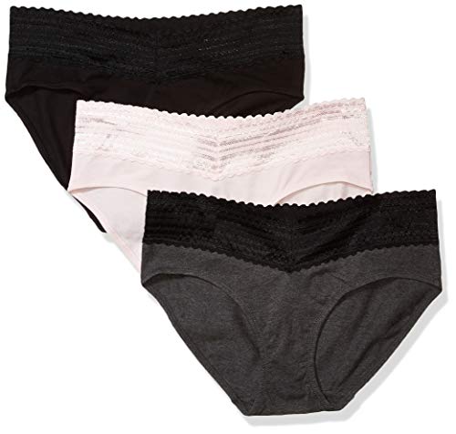 Warner's Women's No Pinching No Problems 3 Pack Cotton Hipster with Lace Panties