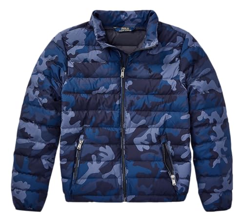 POLO RALPH LAUREN Boys Nylon Puffer Down Jacket Coat (3T, NAVY MU)