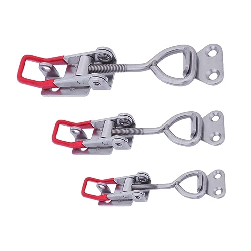 NUOBESTY 3pcs Adjustable Toggle Latch Clamp Set Heavy Duty Metal Locking Clamps for Cabinets Doors and Boxes Includes 4001 4002 4003 Models