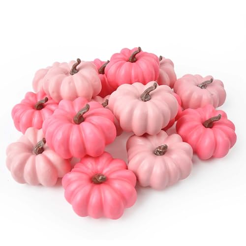 iToids Pink Pumpkins Halloween Decor 16Pcs