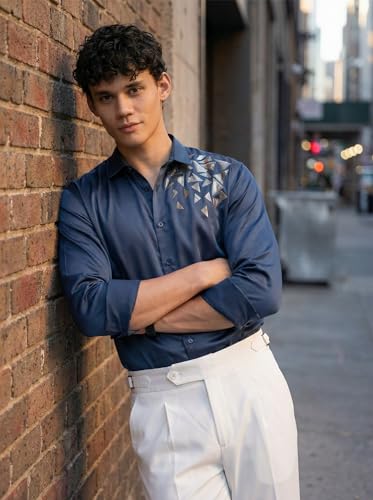 Image of IndoPrimo Men's Stylish Satin Shirt for Party, Formal, Daily and Casual Wear Full Sleeve Shirt for Mens - Trio