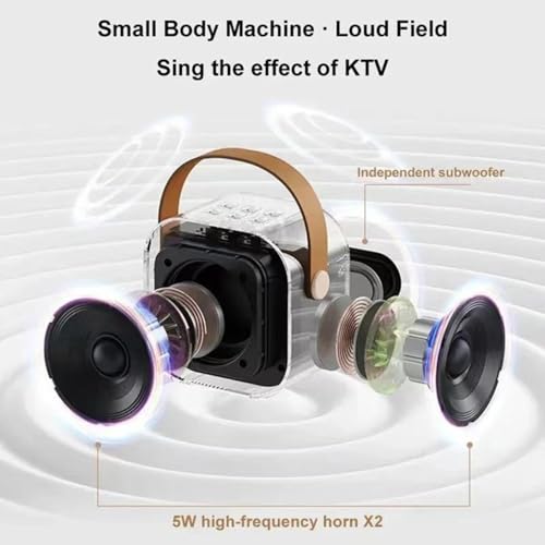 Image of One94Store Portable Bluetooth Speaker 10W with Wireless Karaoke Mic, Bluetooth 5.1, 8H Playtime, 5 Voice Change Effects, RGB LED Lights, TF Card Support, Type-C Charging, Mini Wireless Speaker - Blue