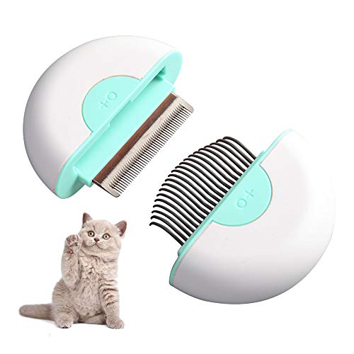 Cat Brush Dog Grooming Brushes Hair Removal Shedding Cleaning Massage Comb Pet Dematting Tools 2-in-1 Grooming Kit for Kitten/Puppy/Pets?Aqua