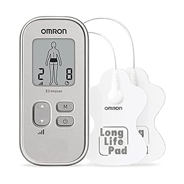 OMRON E3 Intense TENS apparaat – Aanpasbare pijntherapie met 6 programma’s, 3 massageprogramma’s, 15 intensiteitsniveaus en duurzame, herbruikbare en wasbare pads