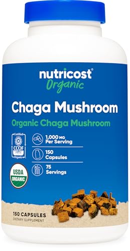 Nutricost Organic Chaga Mushroom (1000mg) 150 Capsules Gluten Free
