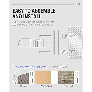 Donner Support mural pour guitare, 2-Pack, Supports muraux à verrouillage automatique pour guitare acoustique et… – Image 6