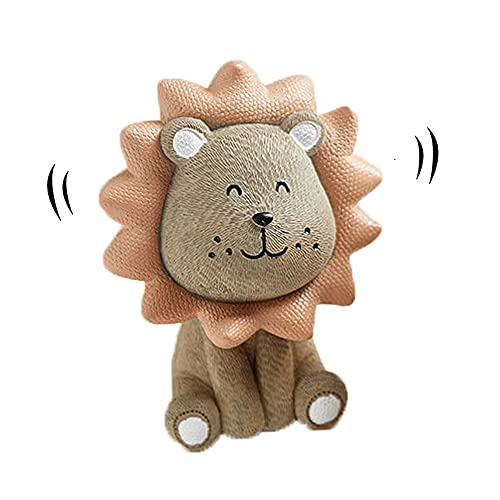 XIUWOUG Auto Aimable Lion Figurine Bouge la Tête Wobble Head Hocher Tête Jouet Tableau de Bord Décoration Lion en Hochant Tête Intérieur de Voiture Décoration Cover