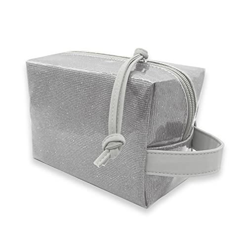 CCUCKY Trousse de Toilette, Trousse de Toilette de Voyage Suspendue Trousse de Maquillage Imperméable pour Hommes et Femmes (Argent pailleté) Cover
